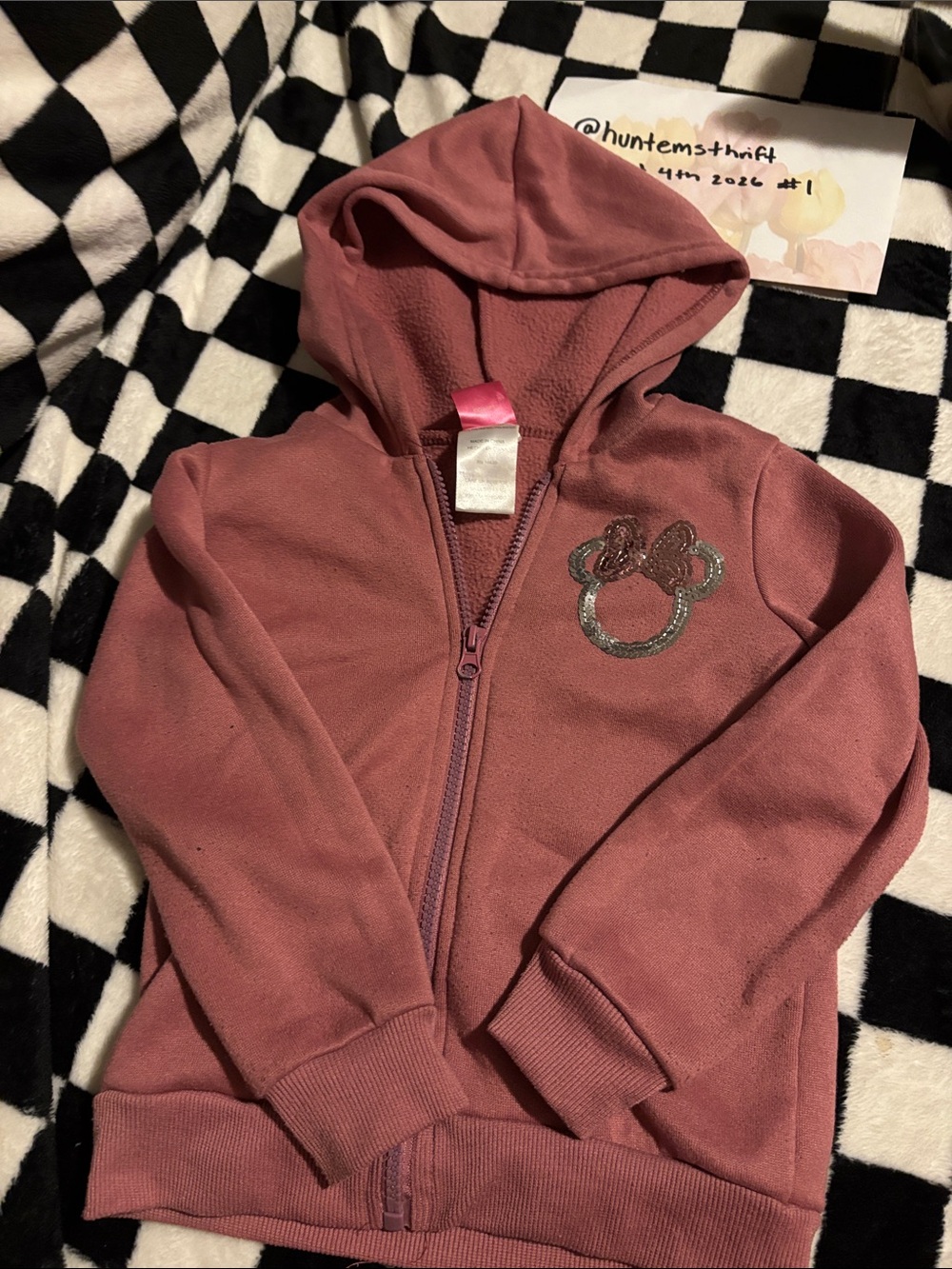Size 4 Minnie Mouse zip up hoodie